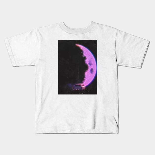 To the Moon Kids T-Shirt by linearcollages